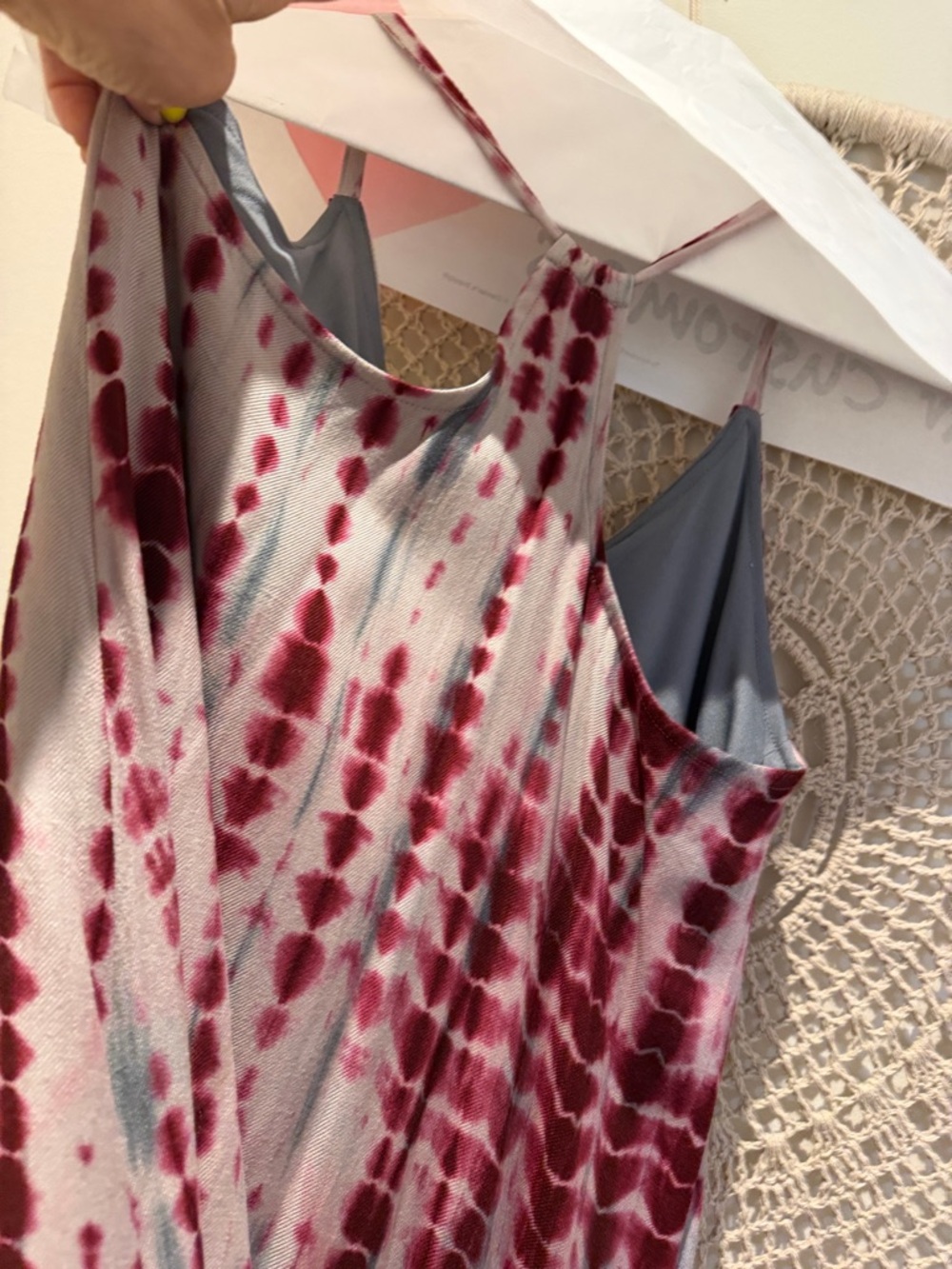Judith March Red and Gray Tie-Dye Slip Dress - Picture 11 of 15